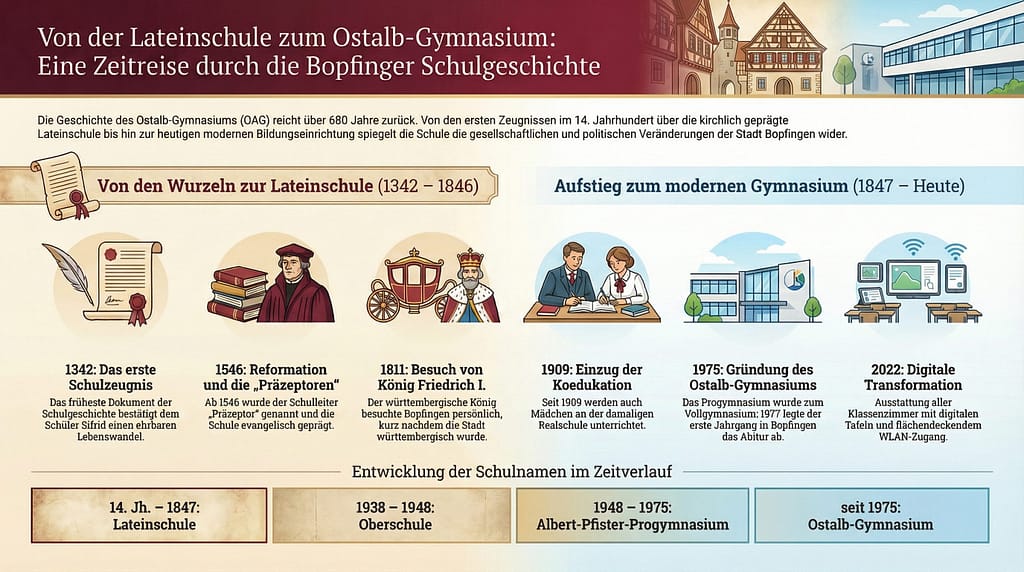 Zusammenfassende Darstellung der Schulgeschichte des Ostalb-Gymnasiums